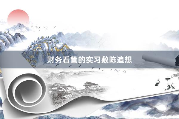 财务看管的实习敷陈追想