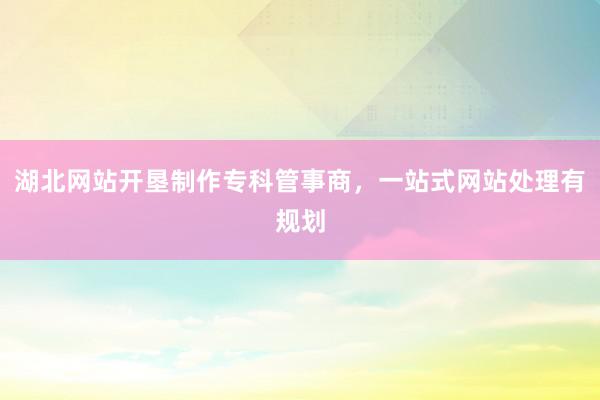 湖北网站开垦制作专科管事商，一站式网站处理有规划