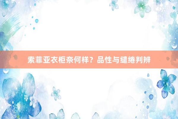 索菲亚衣柜奈何样？品性与缱绻判辨